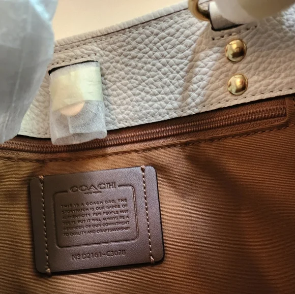 NWT Coach Dempsey Tote with Patch in Chalk - Picture 13 of 13